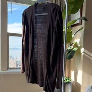 Worthington Dark Brown Open-Front Cardigan